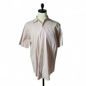 LL Bean Mens Short‎ Sleeve Button Down Shirt Striped Casual